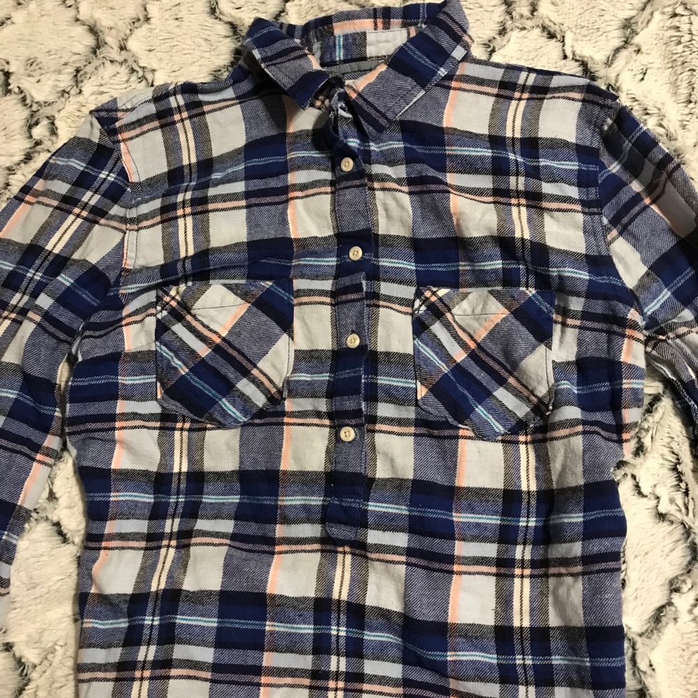 arizona blue flannel quarter button up shirt 🌀